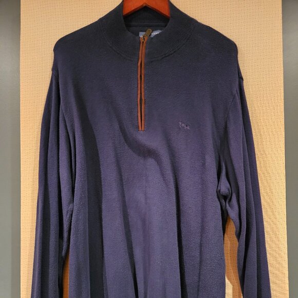 Coastal Cotton Quarter-Zip Pullover – Navy - Picture 1 of 6